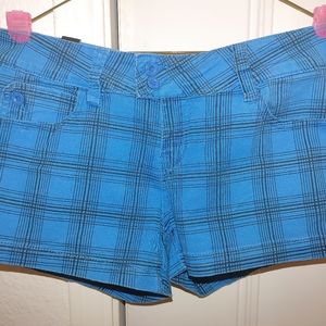 YMI Blue Plaid Shorts